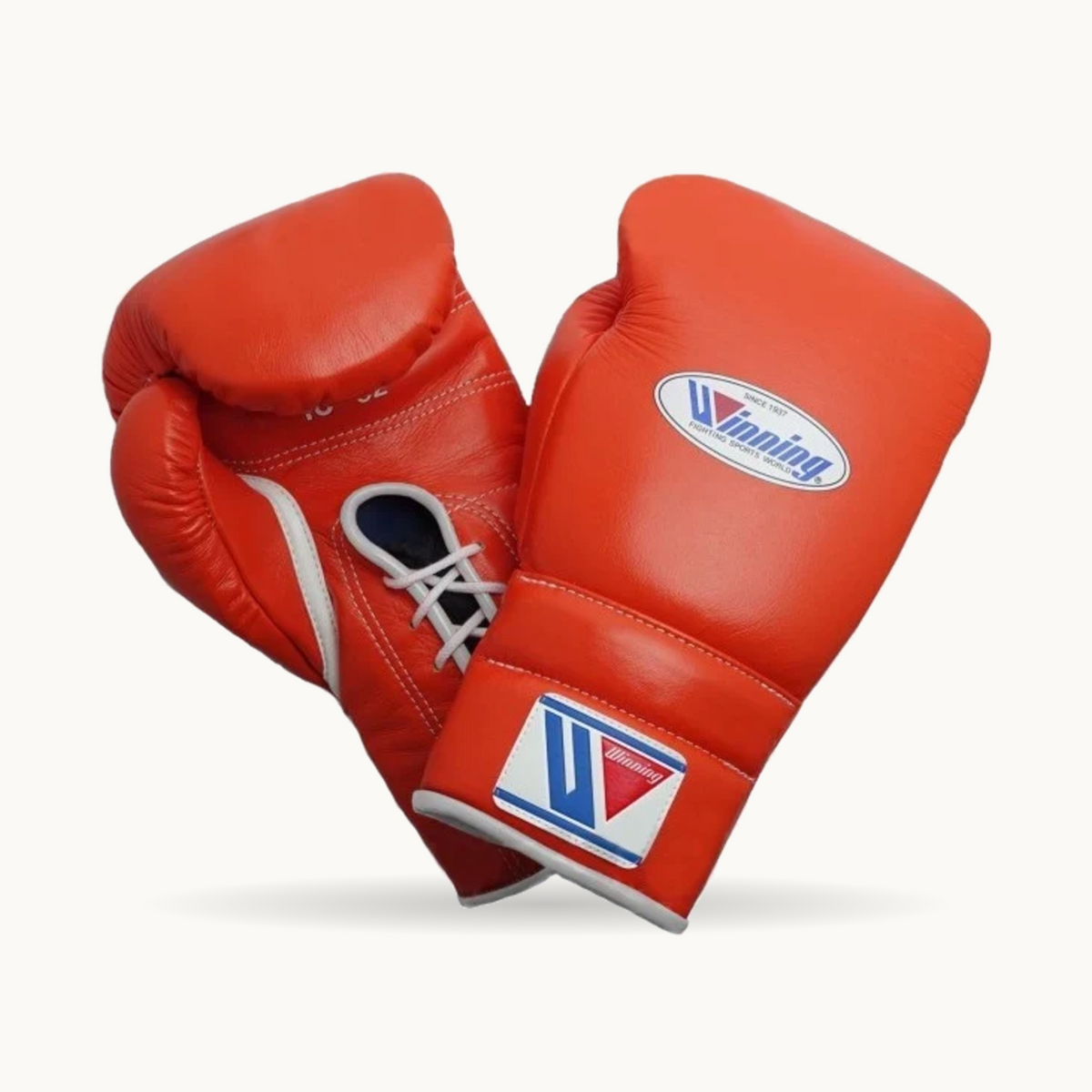WINNING LACE-UP BOXING GLOVES - ORANGE 16OZ