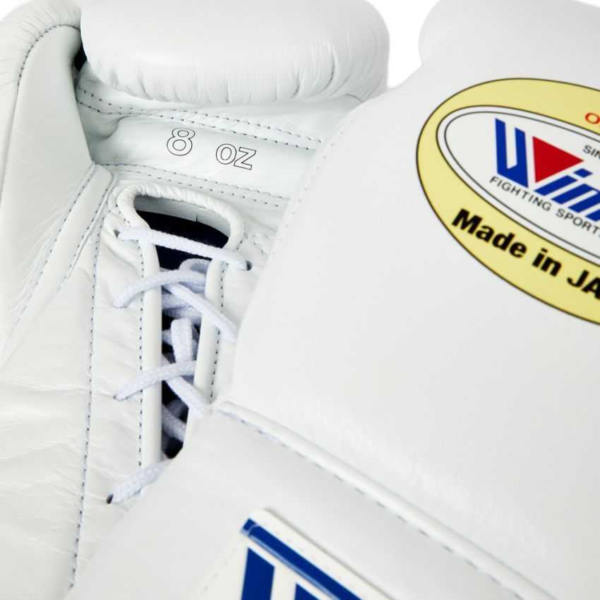 Winning Professional MS-300 Lace-Up Boxing Gloves White