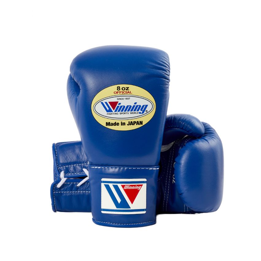 Winning Professional MS-300 Lace-Up Boxing Gloves Blue