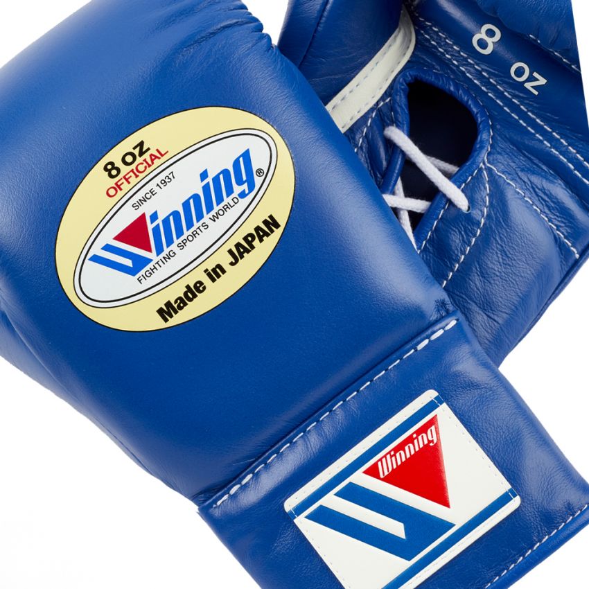 Winning Professional MS-300 Lace-Up Boxing Gloves Blue