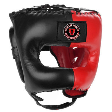 Fear The Fighter Traditional Headgear With Face-Saver Bar